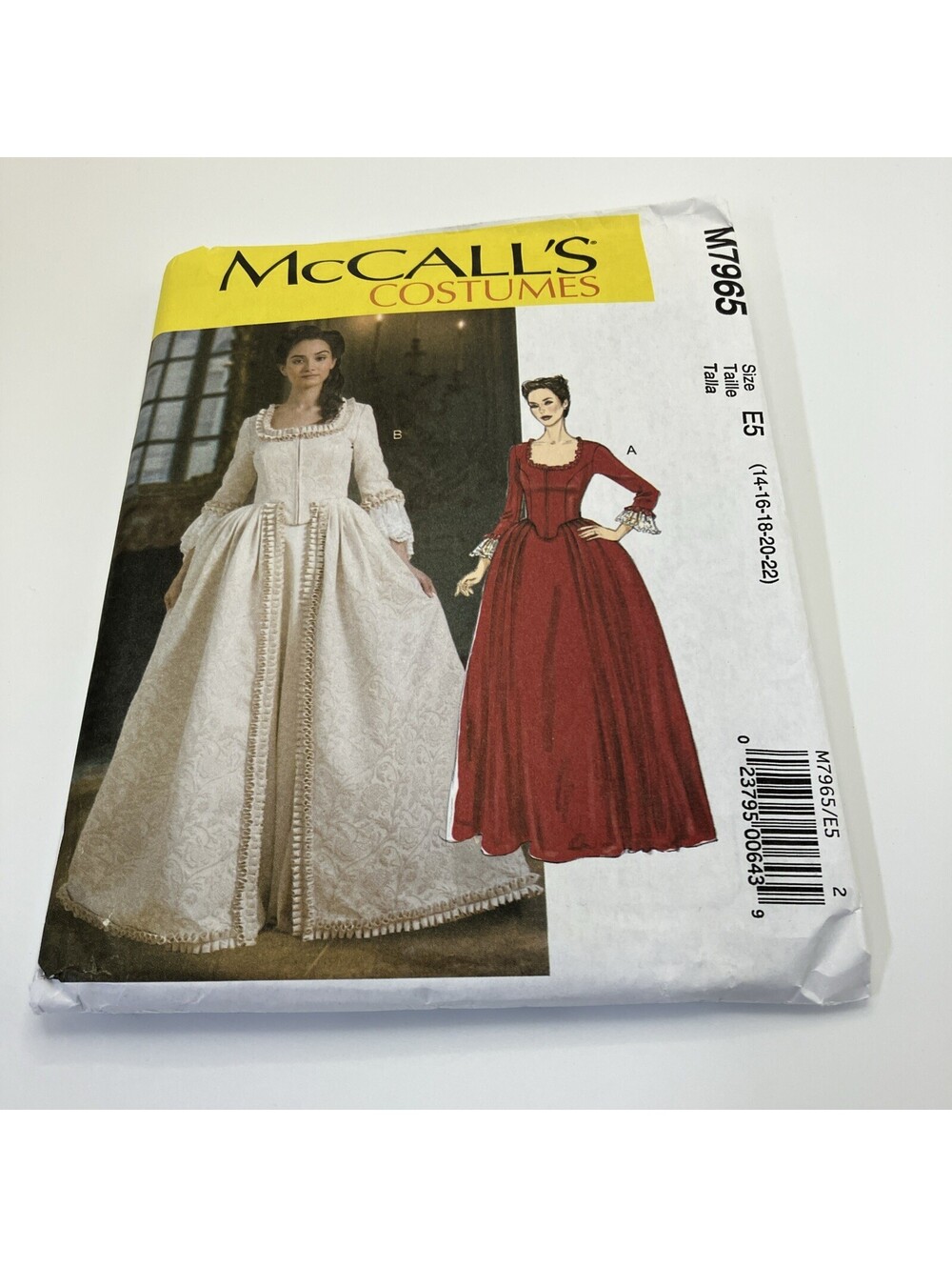 McCall's M7965 Misses 14-22 Historical Costume Renaissance Dress Sewing Pattern